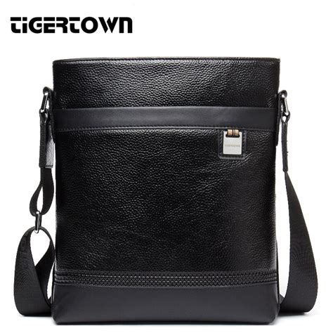New Style Genuine Cowhide Real Leather Business Bags Black Formal One Shoulder Messenger
