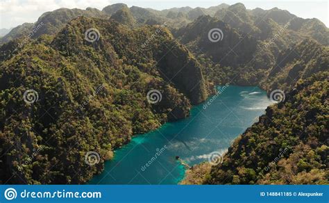 Mountain Lake Kayangan On Tropical Island Philippines Coron Palawan