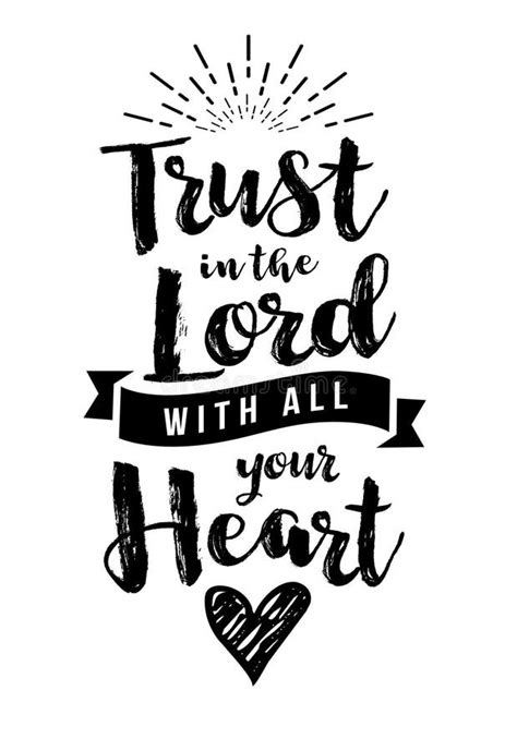 Trust In The Lord With All Your Heart Emblem Stock Vector