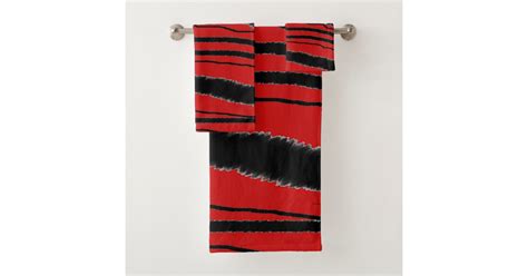 Luxurious Exotic Red Zebra Animal Print Bath Towel Set Zazzle