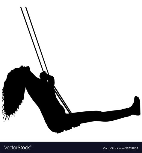 Woman On A Swing Royalty Free Vector Image VectorStock