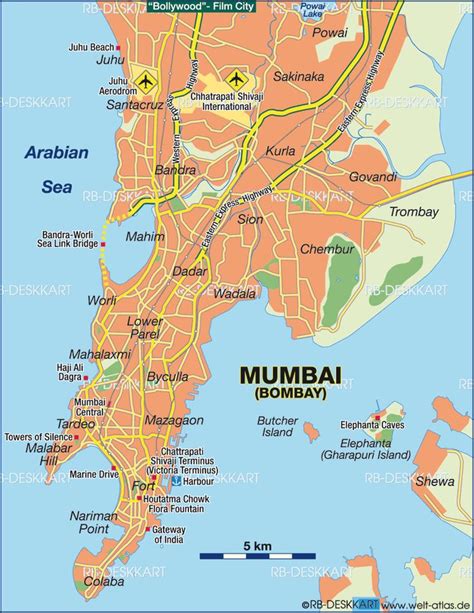 Map Of Mumbai Maharashtra Indias Most Populous City Dharavi