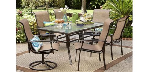 Sears Garden Oasis Harrison 7 Pc Textured Glass Top Dining Set 249