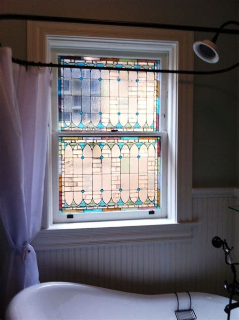 We put these on our bathroom windows for the same reason. W-25 Blue Teardrops - stained glass window | Stained glass ...