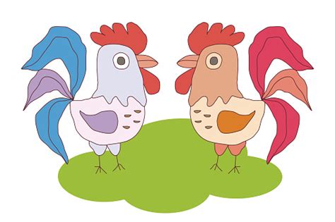 Two Cocks Vector Image Stock Illustration Download Image Now