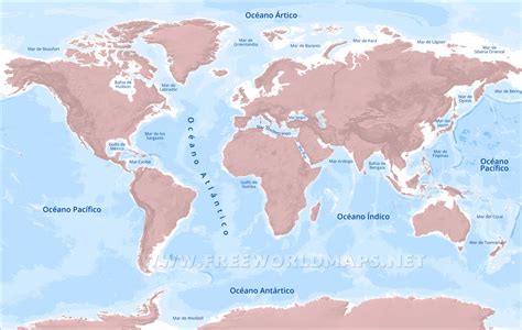 Mapa De Los Océanos Y Mares