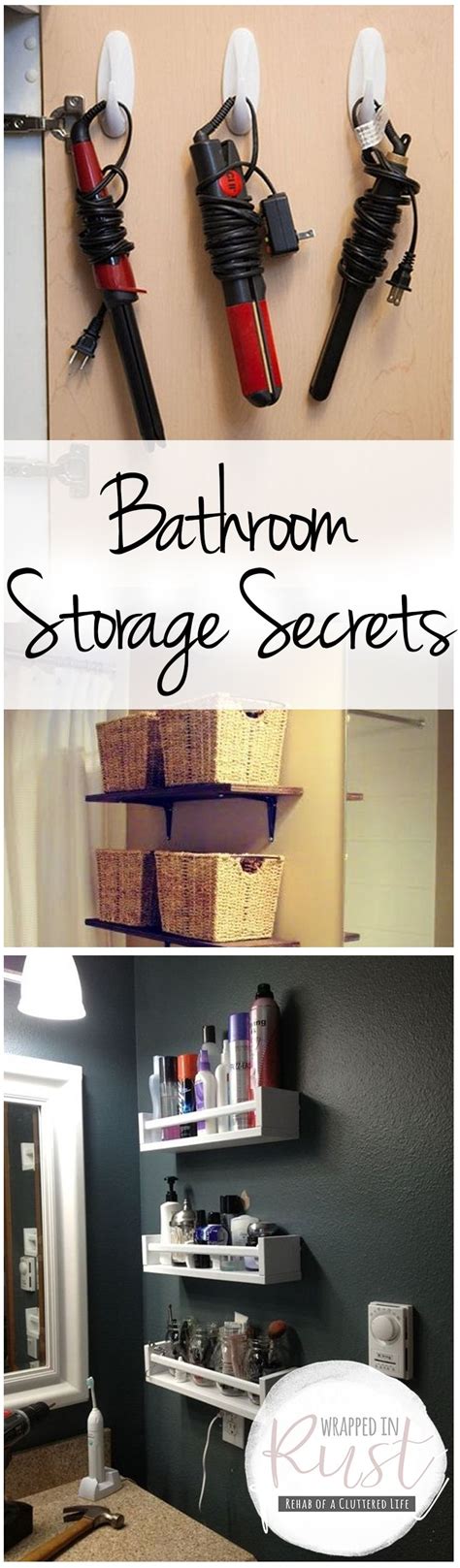 bathroom storage secrets wrapped in rust bathroom storage hacks room storage diy bathroom