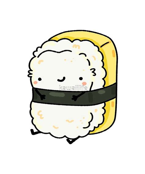 Kawaii Tamago Sushi Sticker By Kawaiilife In 2021 Cute Cartoon