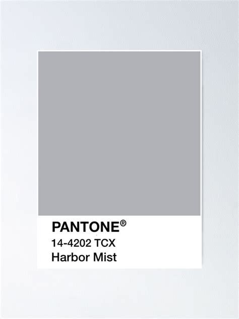 Pantone Harbor Mist Gray Poster For Sale By Mushroom Gorge Redbubble