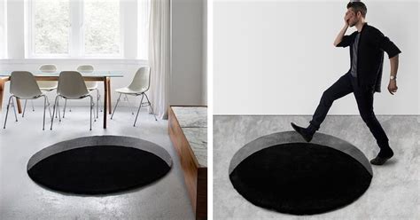 Optical Illusion Rugs Make It Look Like There Are Bottomless Holes In