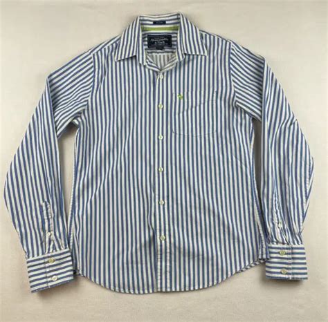 abercrombie and fitch shirt mens medium long sleeve casual vintage 90s blue stripe 13 00 picclick