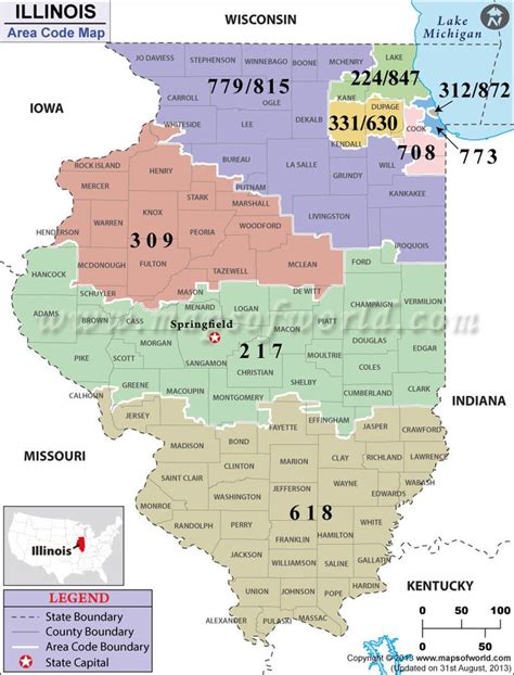 Discovering The Wonders Of Illinois Area Code Map Map Of The Usa