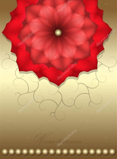 Red Rose On A Gold Background — Stock Vector © Dgem22 31151315