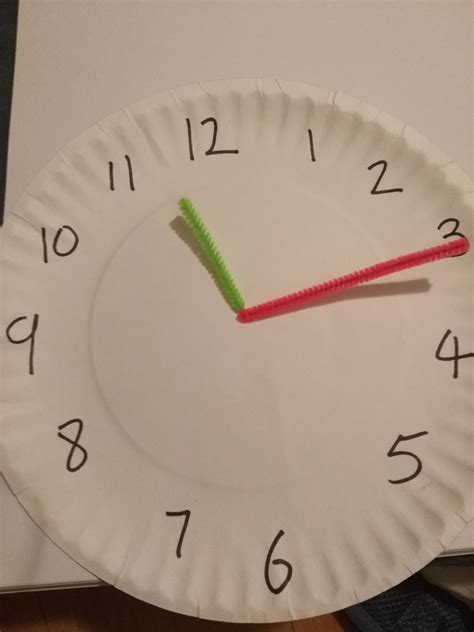 Learn How To Tell The Time Cardboard Clock Preschool