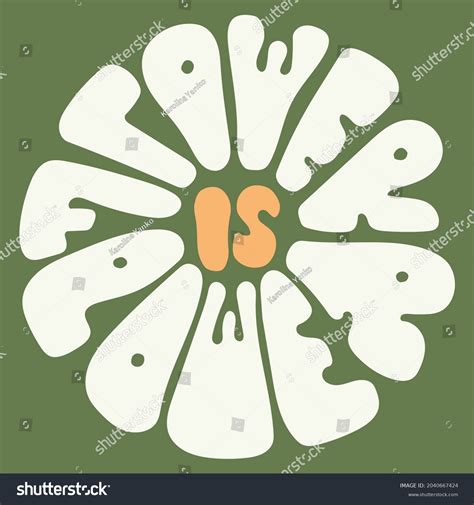 Flower Power Retro Poster Slogan Lettering Stock Vector Royalty Free