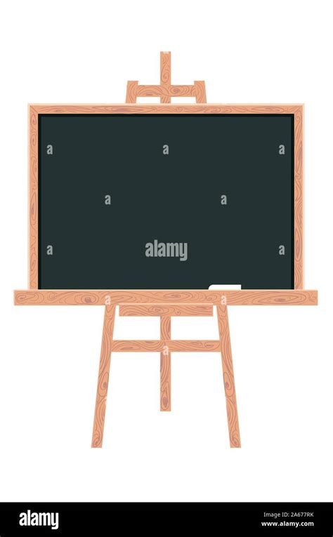 Wooden Stand Blackboard Chalkboard In Wood Frame Design Stock Vector