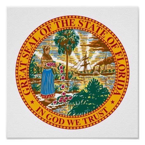 Florida State Seal Poster Custom Posters Florida State