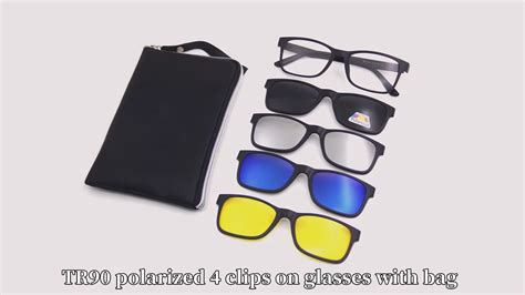 2208 tr90 pc clip on glasses polarized mirror wholesale good design 5 in1 driving sunglasses