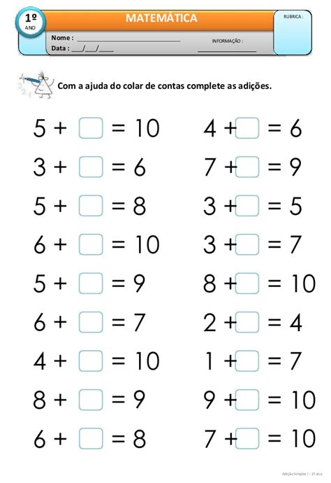 25 Atividades De Adição Simples Matemática Para A Educação Infantil E