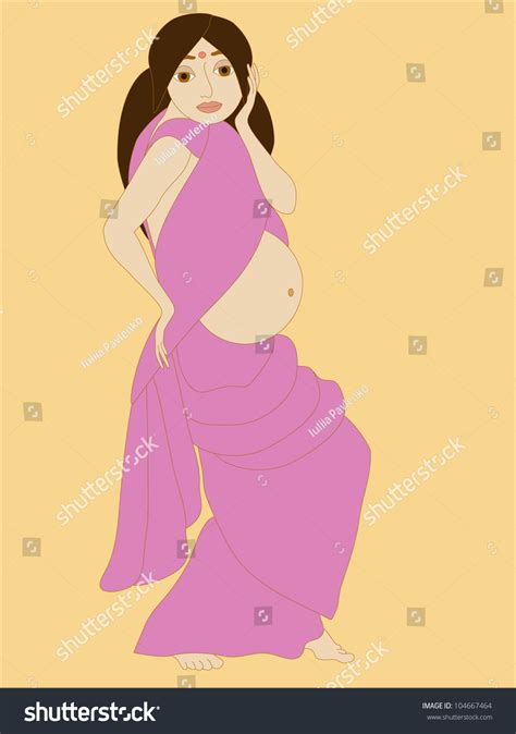 illustration of pregnant indian woman in pink sari 104667464 shutterstock