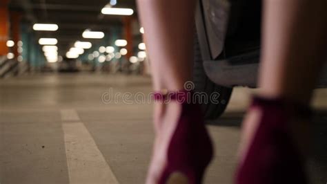 Woman`s Legs In High Heels Stepping Out Of Car Stock Footage Video Of Lights Elegance 153946618