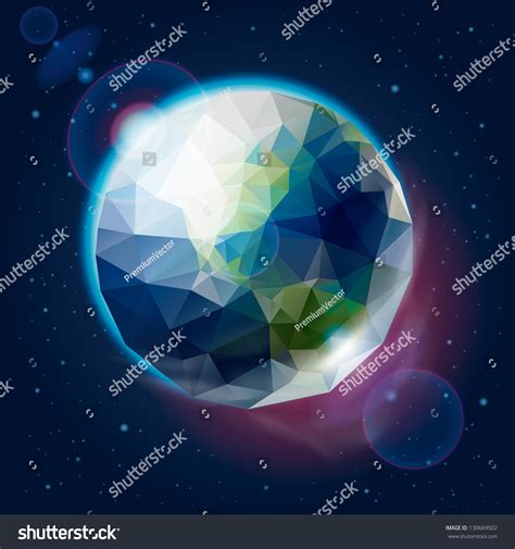 Earth Globe Icosahedron Vector Illustration Vetor Stock Livre De