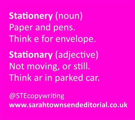stationery vs stationary simple tips to remember the difference sarah townsend editorial