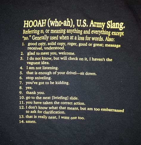 United States Army Hooah Definition T Shirt Size Medi Gem
