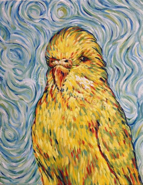 Famous Painting Impressionism Van Gogh Budgie Budgerigar Parakeet