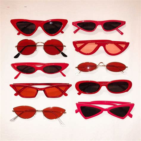 Pick Your Red Redaesthetic Red Sunglasses Sunglasses Vintage Stylish Glasses