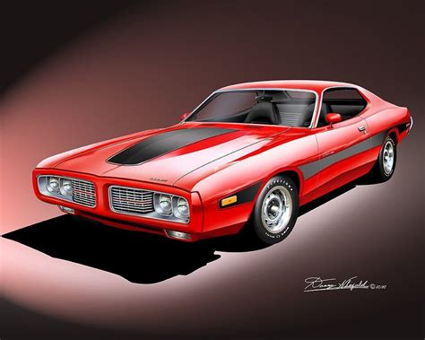 1973 1974 Dodge Charger Art Prints By Danny Whitfield Comes Etsy