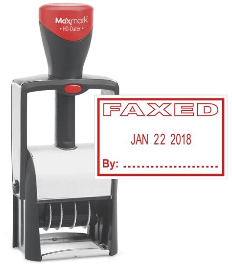 Heavy Duty Date Stamp With Faxed Self Inking Stamp Red Ink