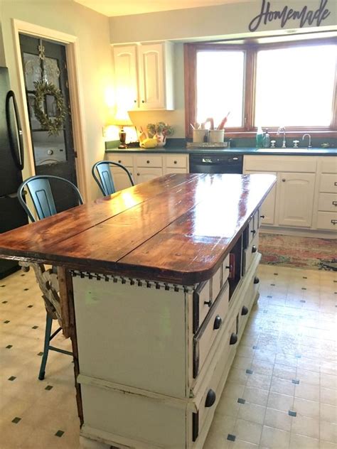 Kitchen island used as a dining table. How I got my very own ISLAND and you can too | Diy kitchen ...