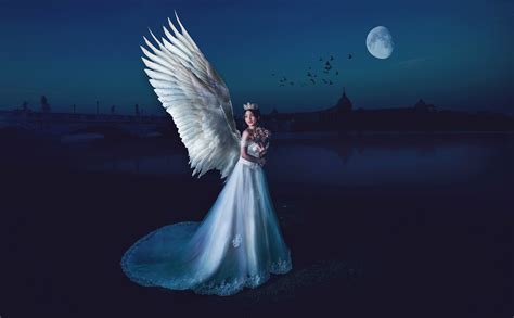 Fantasy Art Night Angel Women Wallpapers Hd Desktop And Mobile
