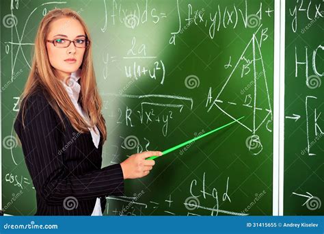 Show At Blackboard Stock Image Image Of Attractive Confident 31415655