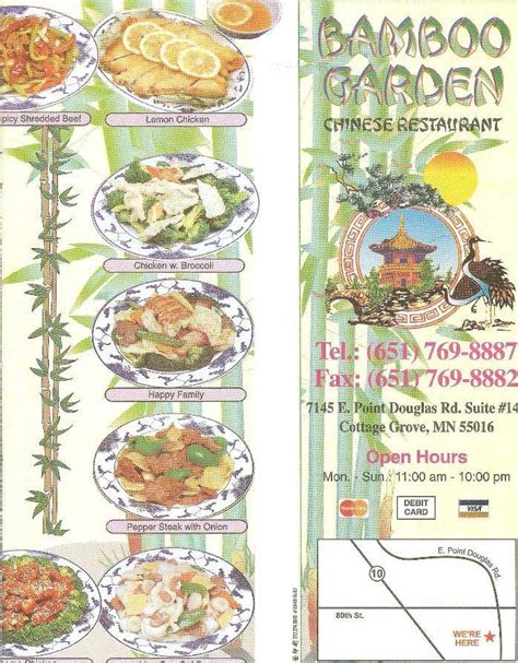 Get breakfast, lunch, dinner and more delivered from your favorite restaurants right to your doorstep with one easy click. Menu of Bamboo Garden in Cottage Grove, MN 55016