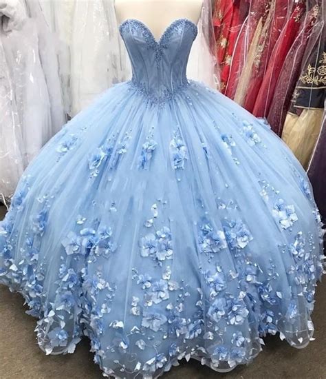 Blue Sweet 16 Quinceanera Dresses 2020 Ball Gown Off Shoulder 3d