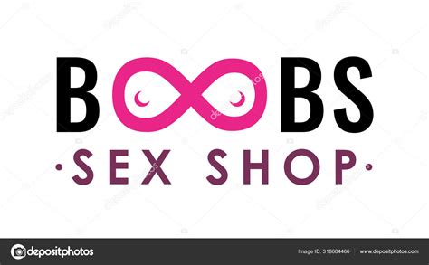 Logo De Sex Shop Para Tienda De Adultos Tetas Símbolo De Texto Con