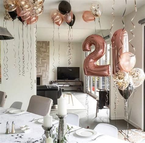 Practical gifts that pertain to her current situation would likely mean a lot as well. #21stbirthday #decor | 21st birthday balloons, 21st ...