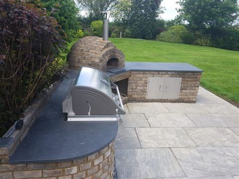 Bbq Worktop Created From Black Slate Stoneworld Outdoor Barbeque