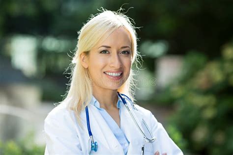 Portrait Of A Happy Health Care Professional Female Doctor Stock Photo