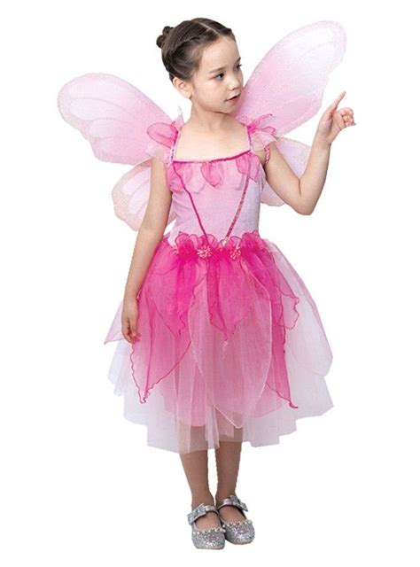 Pink Fairy Girls Costume Girls Cute Pink Fairy Fancy Dress Costume