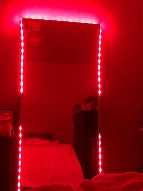 Red Led Lights Aesthetic Bedroom Canvas Valley