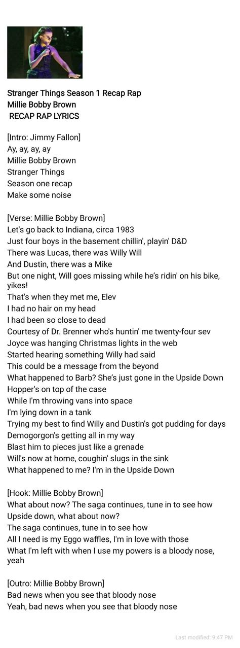 Download 30 Millie Bobby Brown Stranger Things Rap Lyrics Full