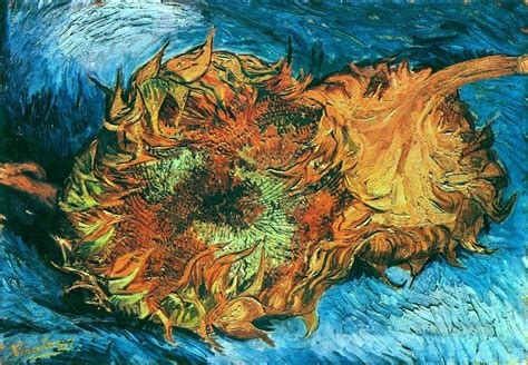 Still Life With Two Sunflowers Vincent Van Gogh Painting In Oil For Sale