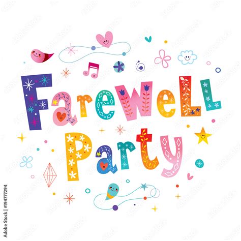 Farewell Party Decorative Lettering Stock Vector Adobe Stock