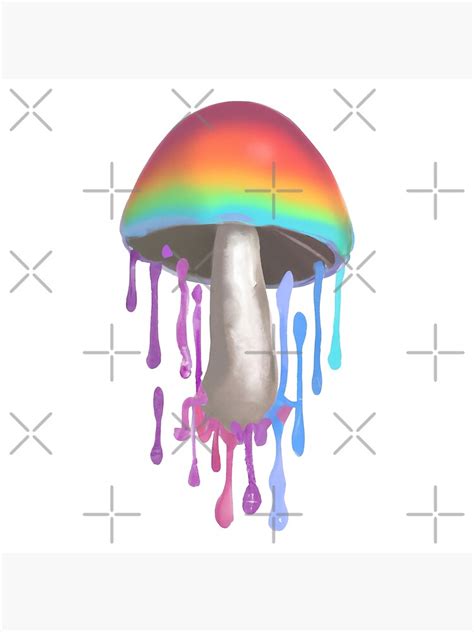 Rainbow Mushroom Trippy Art Poster For Sale By Woozyworks Redbubble