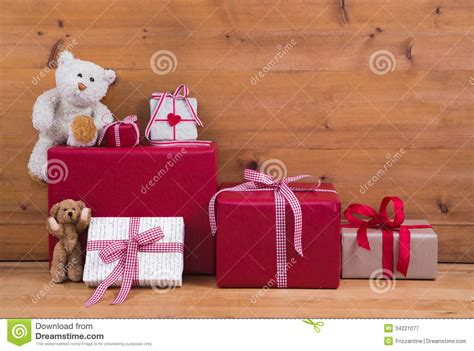 Great savings & free delivery / collection on many items. Christmas Presents And Gift Boxes With Teddy Bears On ...