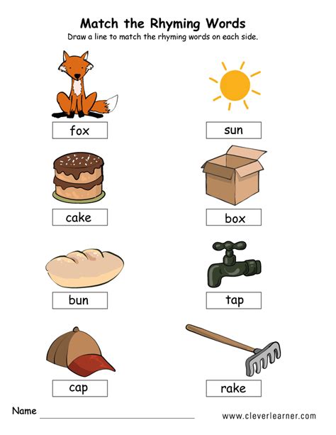 When two small words are joined together, the new word is called a compound word. Rhyme words matching worksheets for kindergarten and ...
