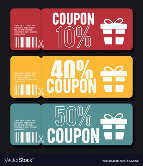 Coupon Design Sale Icon Shopping Concept Vector Image